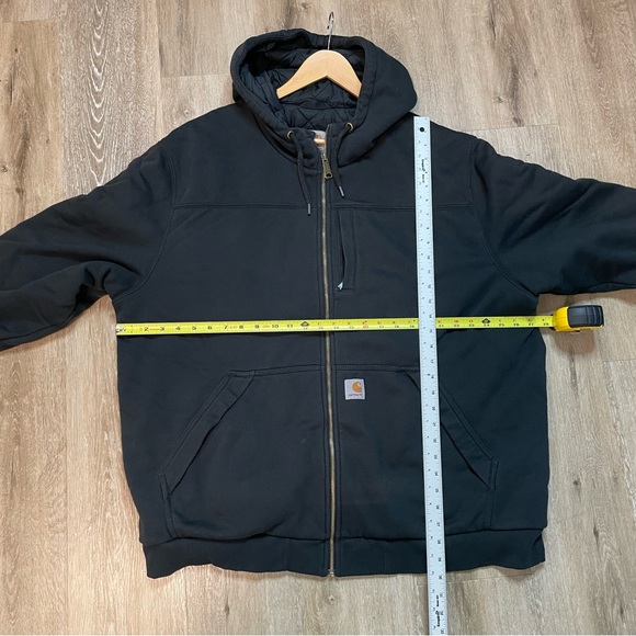 Men’s Carhartt Size 3XL Black Hooded Flannel Lined Canvas Work Jacket - Picture 4 of 17